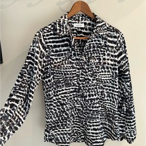 Calvin Klein Satin/ Silk Blouse in Animal Print XS